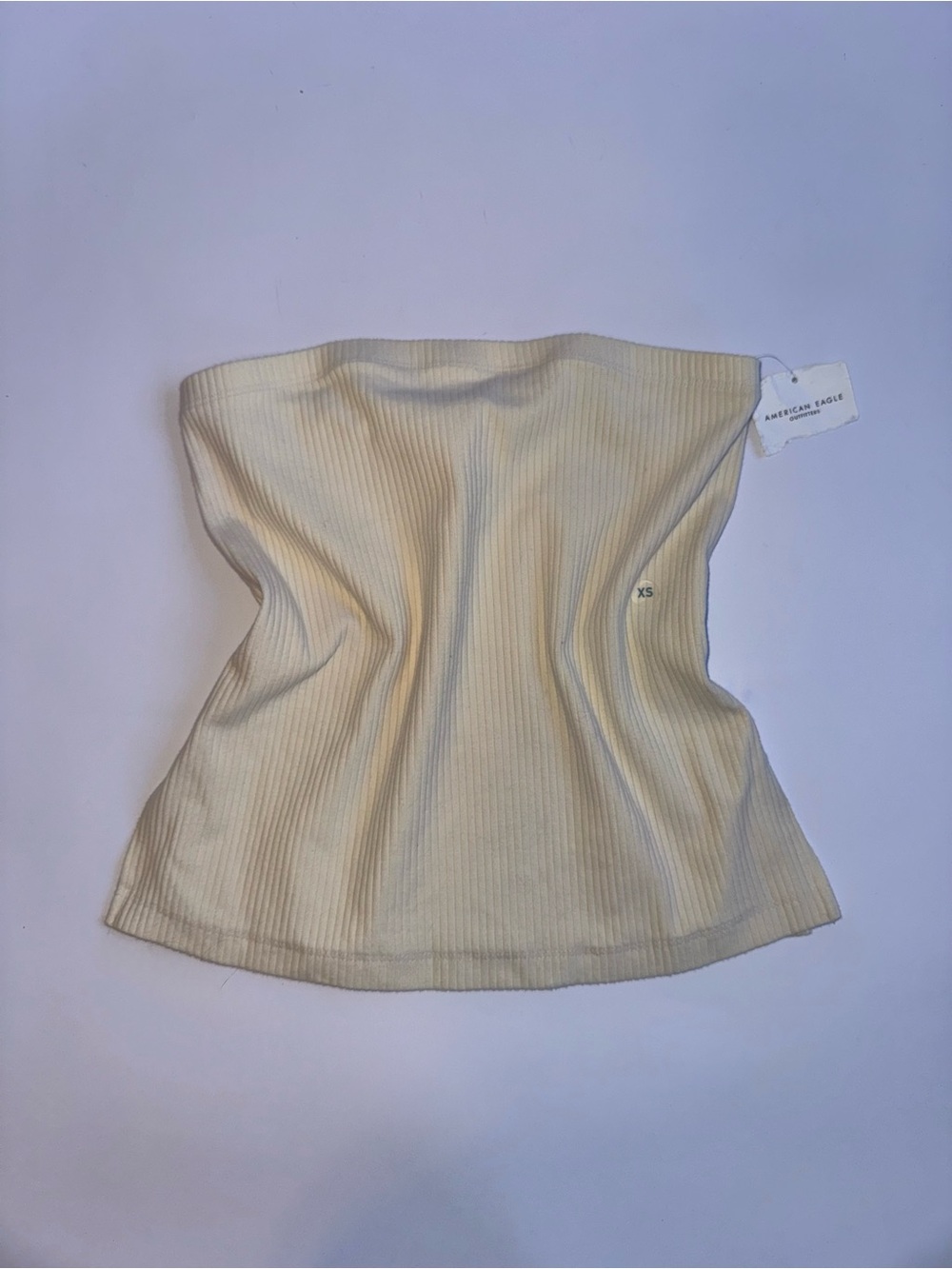American Eagle Women’s Cream Ribbed Knit Tube Top Size XS NWT